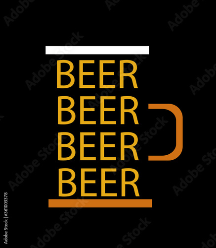 vector illustration of a glass of beer