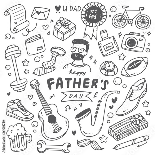 father's day cute doodle set