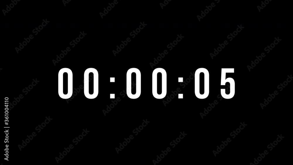 Digital count up timer from zero second to one minute or 60 seconds. White text number on isolated black background. Element for overlay concept. 4K footage motion video Digital count up timer from zero second to one minute or 60 seconds. White text number on isolated black background. Element for overlay concept. 4K footage motion video