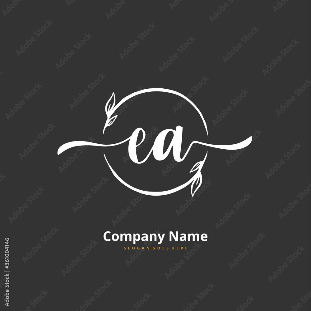 E A EA Initial handwriting and signature logo design with circle. Beautiful design handwritten logo for fashion, team, wedding, luxury logo. E A EA Initial handwriting and signature logo design with circle. Beautiful design handwritten logo for fashion, team, wedding, luxury logo.