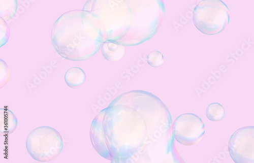 Wallpaper Mural Abstract 3d art with holographic floating liquid blobs, soap bubbles, metaballs. Torontodigital.ca