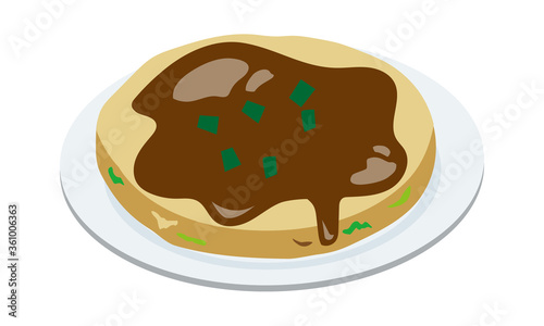 お皿に乗ったお好み焼き
