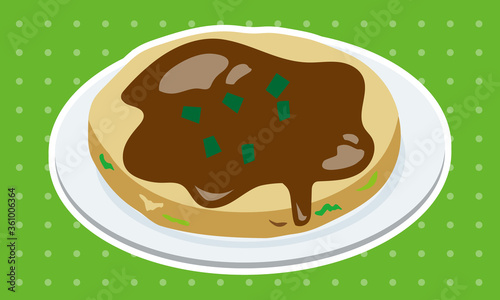 お皿に乗ったお好み焼き