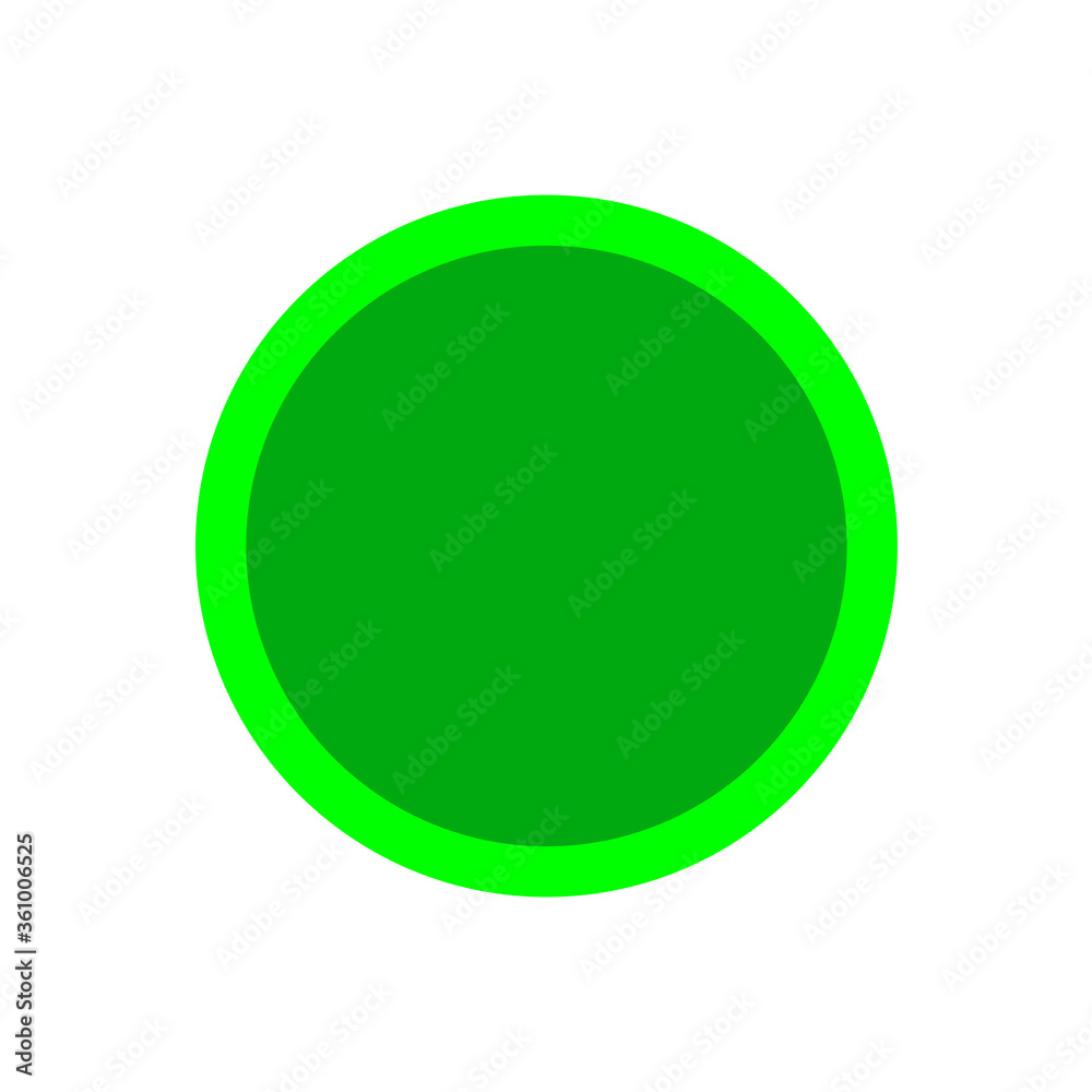 button circle shape green for buttons games play isolated on white, simple green buttons circle flat, round button green flat style icon sign for applications, modern buttons round for website or app