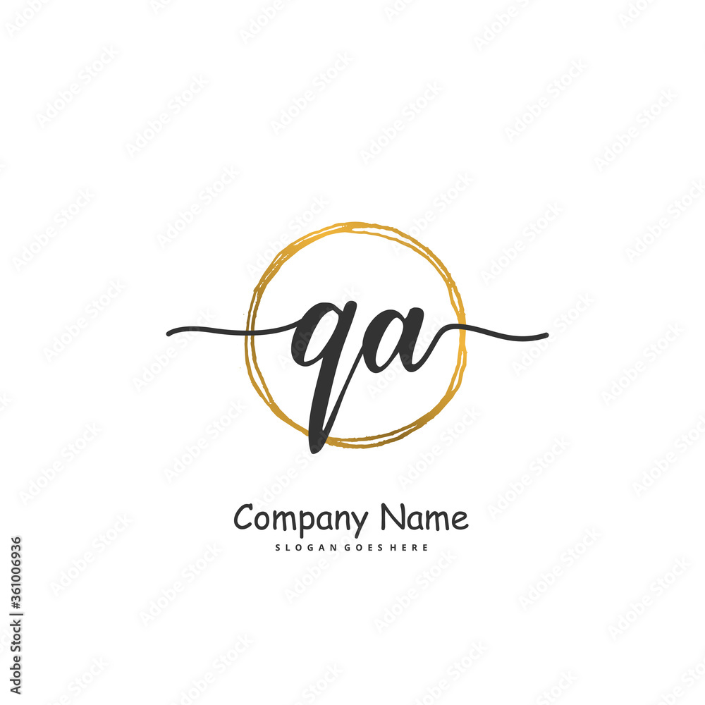 Q A QA Initial handwriting and signature logo design with circle. Beautiful design handwritten logo for fashion, team, wedding, luxury logo. Q A QA Initial handwriting and signature logo design with circle. Beautiful design handwritten logo for fashion, team, wedding, luxury logo.