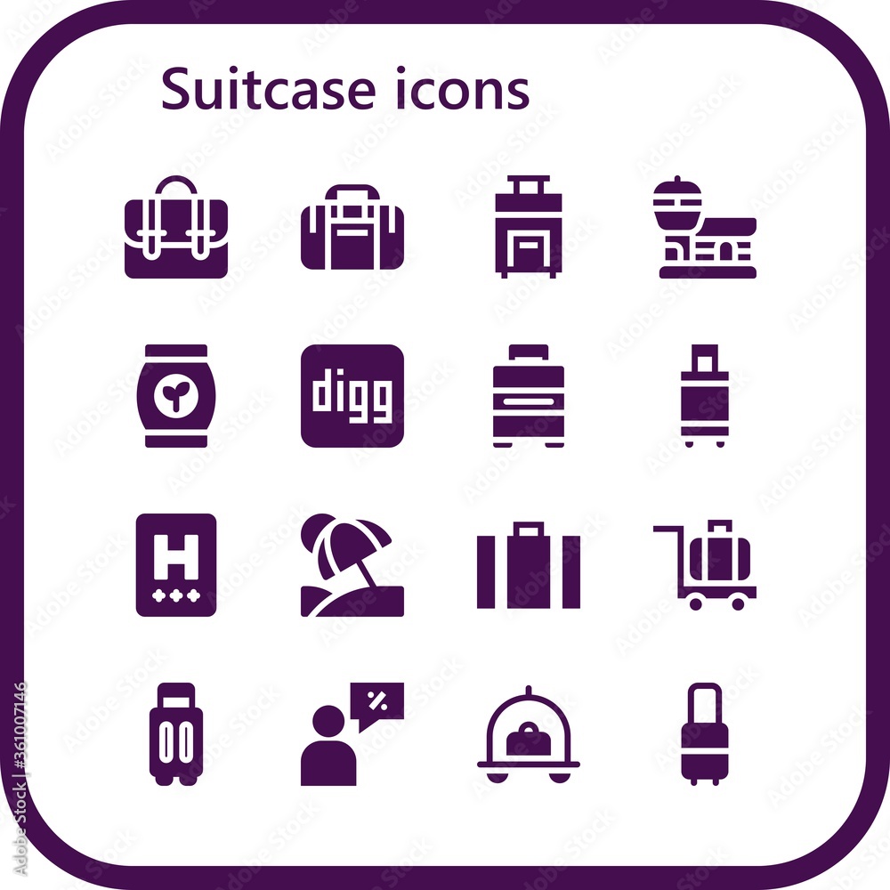 suitcase icon set suitcase icon set