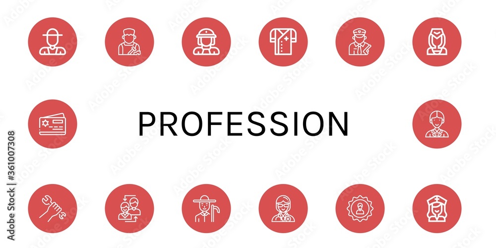 profession simple icons set profession simple icons set