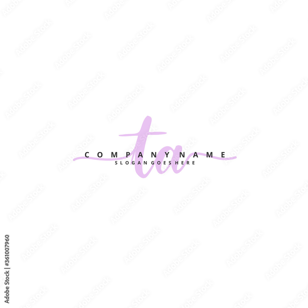 T A TA Initial handwriting and signature logo design with circle. Beautiful design handwritten logo for fashion, team, wedding, luxury logo. T A TA Initial handwriting and signature logo design with circle. Beautiful design handwritten logo for fashion, team, wedding, luxury logo.
