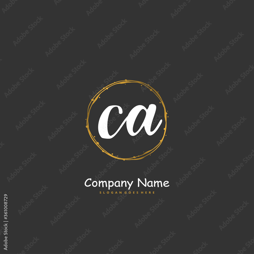 C A CA Initial handwriting and signature logo design with circle. Beautiful design handwritten logo for fashion, team, wedding, luxury logo. C A CA Initial handwriting and signature logo design with circle. Beautiful design handwritten logo for fashion, team, wedding, luxury logo.