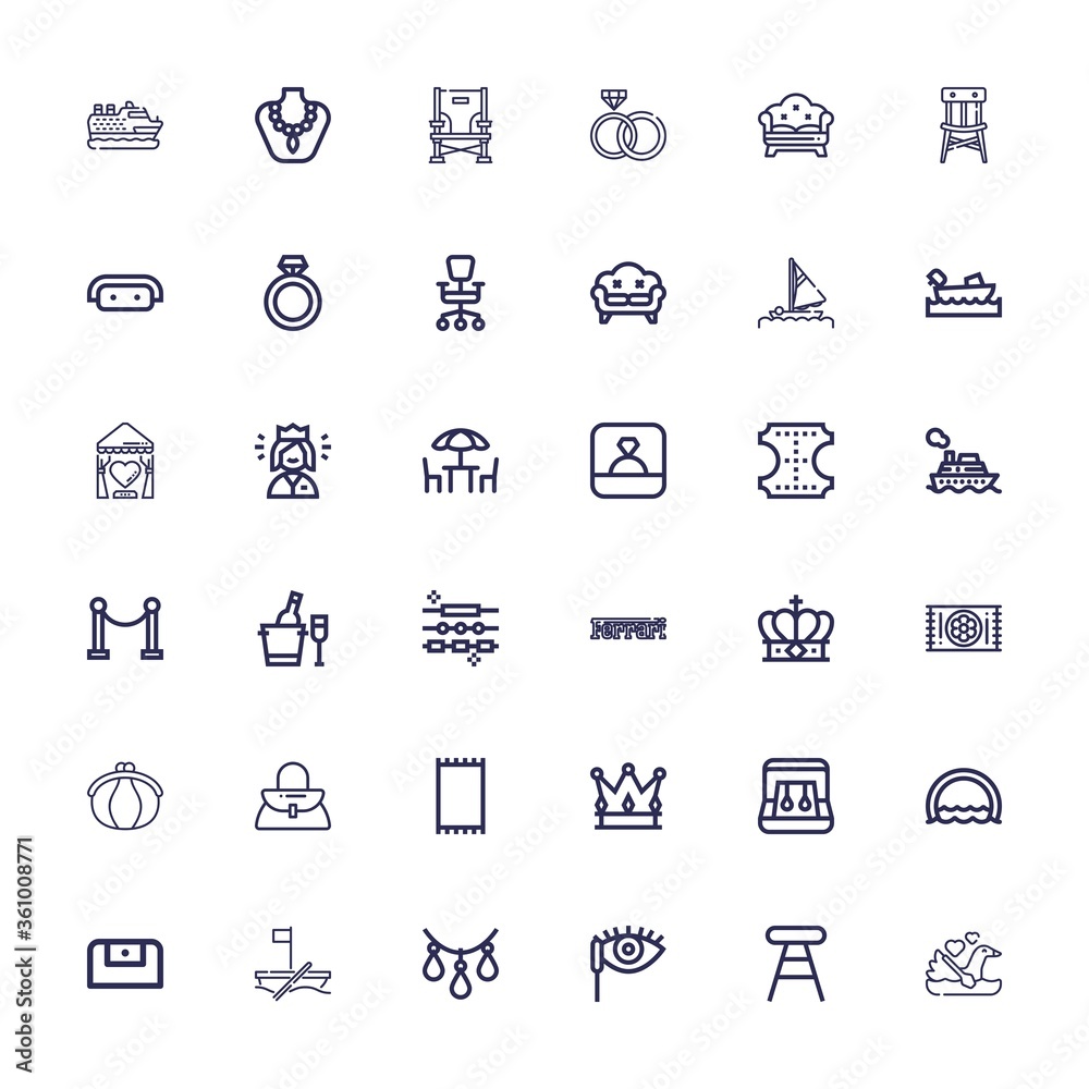 Editable 36 luxury icons for web and mobile