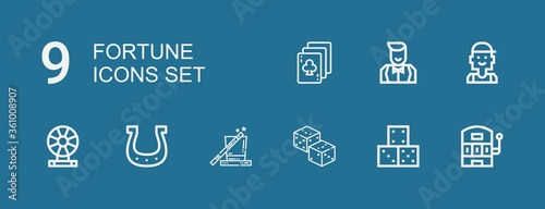 Editable 9 fortune icons for web and mobile