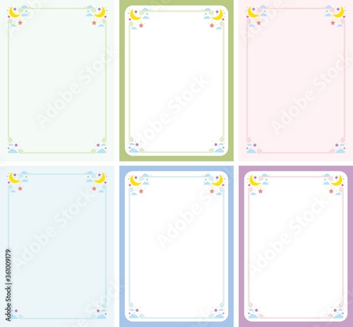 Night Sky Theme Background. A frame that gave a change in size to the same design.Good frame for a4 size paper.Certificate frame.