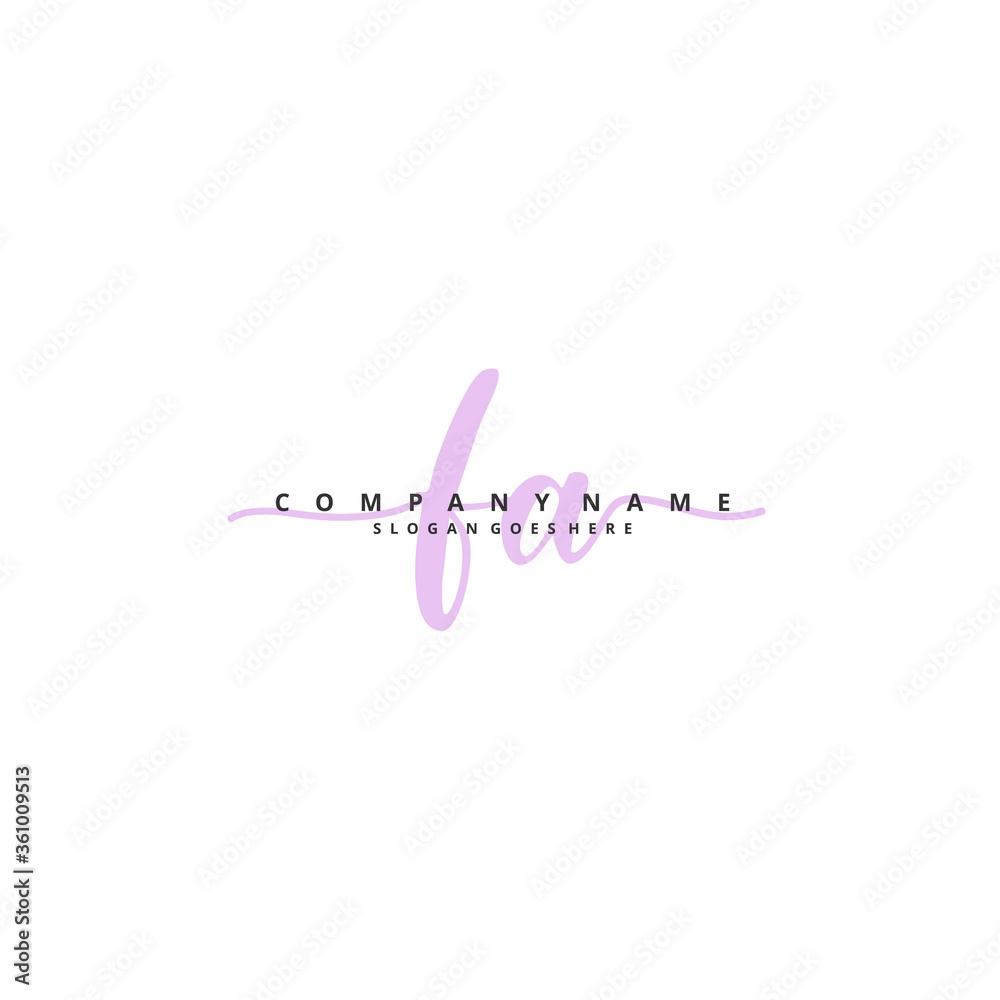 F A FA Initial handwriting and signature logo design with circle. Beautiful design handwritten logo for fashion, team, wedding, luxury logo.