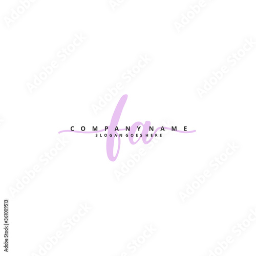 F A FA Initial handwriting and signature logo design with circle. Beautiful design handwritten logo for fashion, team, wedding, luxury logo.
