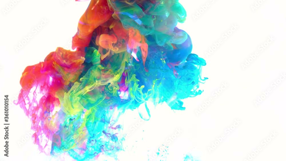 4K , Color paint drops in water , Colorful ink in water, 4K footage
