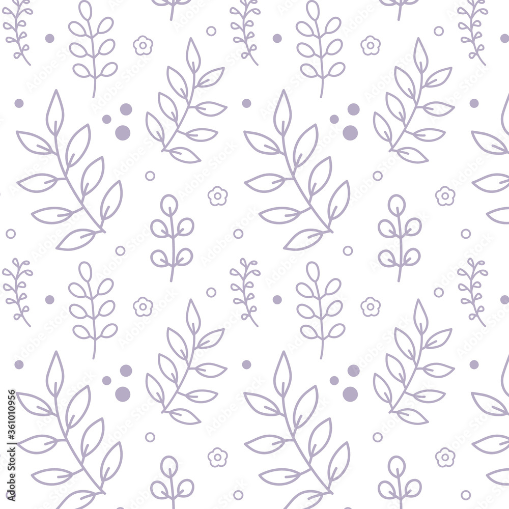 Seamless floral pattern with branches and flowers. Good for baby apparel, fabrics. Transparent background.
