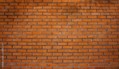 Wall of natural brown color clay brick in background