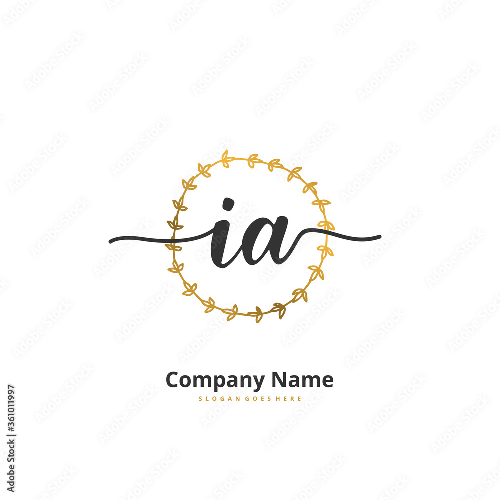 I A IA Initial handwriting and signature logo design with circle. Beautiful design handwritten logo for fashion, team, wedding, luxury logo. I A IA Initial handwriting and signature logo design with circle. Beautiful design handwritten logo for fashion, team, wedding, luxury logo.