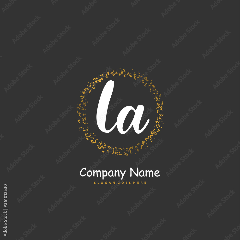 L A LA Initial handwriting and signature logo design with circle. Beautiful design handwritten logo for fashion, team, wedding, luxury logo. L A LA Initial handwriting and signature logo design with circle. Beautiful design handwritten logo for fashion, team, wedding, luxury logo.