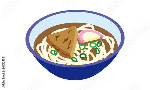 器に盛られた温かいきつねうどん