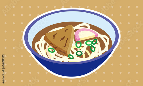 器に盛られた温かいきつねうどん