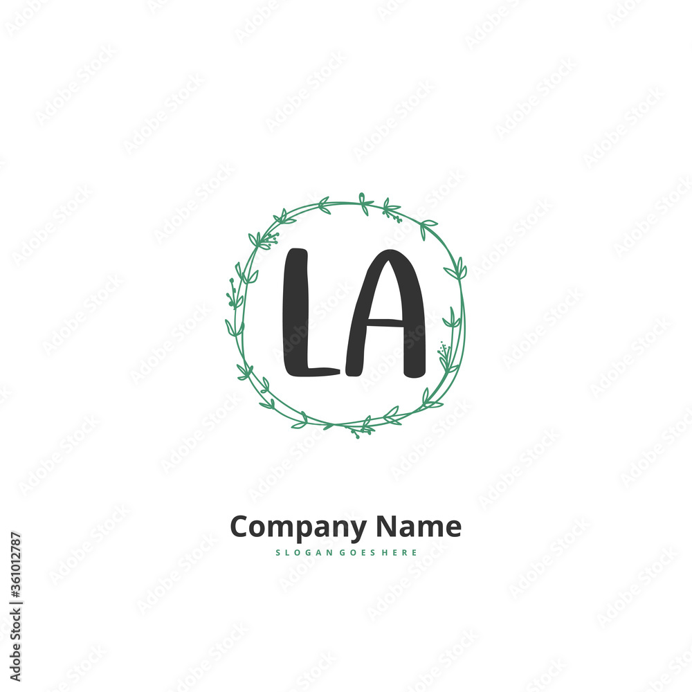 L A LA Initial handwriting and signature logo design with circle. Beautiful design handwritten logo for fashion, team, wedding, luxury logo. L A LA Initial handwriting and signature logo design with circle. Beautiful design handwritten logo for fashion, team, wedding, luxury logo.