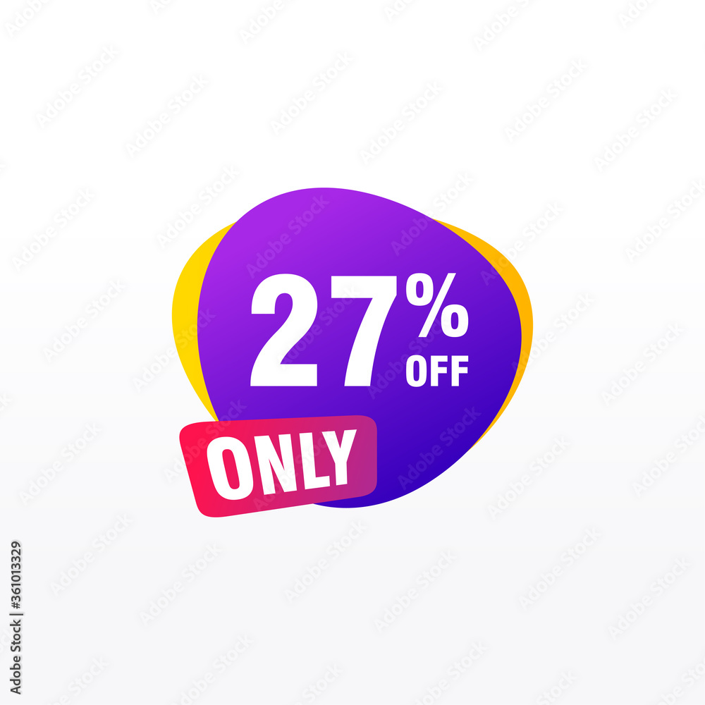 27 discount, Sales Vector badges for Labels, , Stickers, Banners, Tags, Web Stickers, New offer. Discount origami sign banner