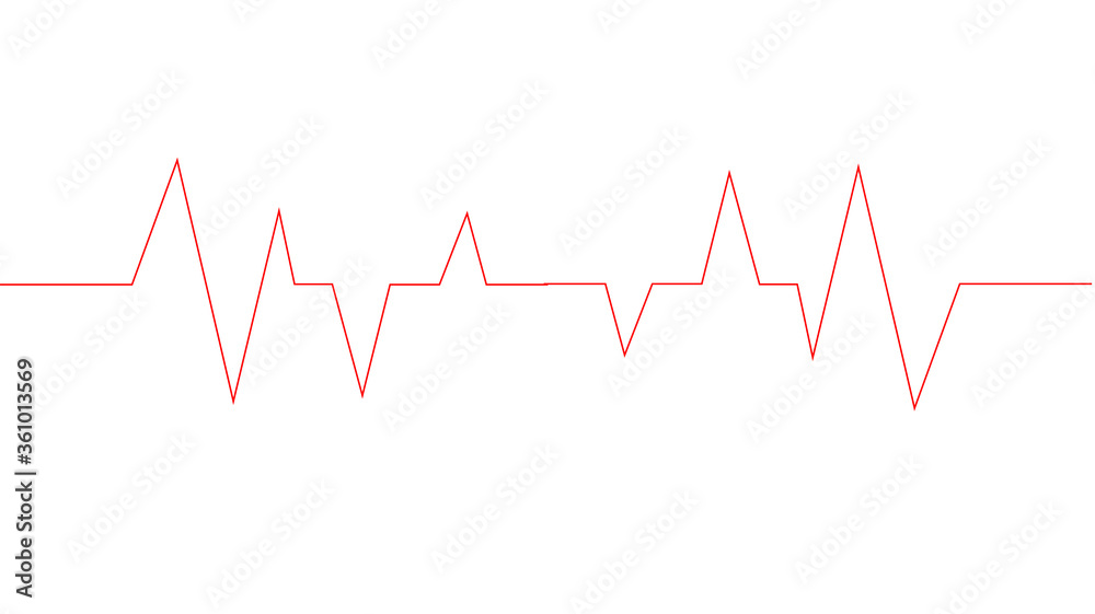 Heartbeat line illustration on white background 