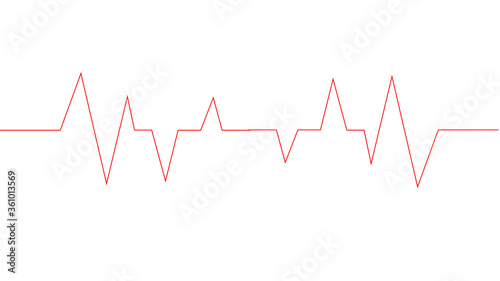 Heartbeat line illustration on white background 