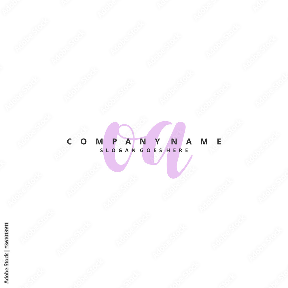 O A OA Initial handwriting and signature logo design with circle. Beautiful design handwritten logo for fashion, team, wedding, luxury logo.