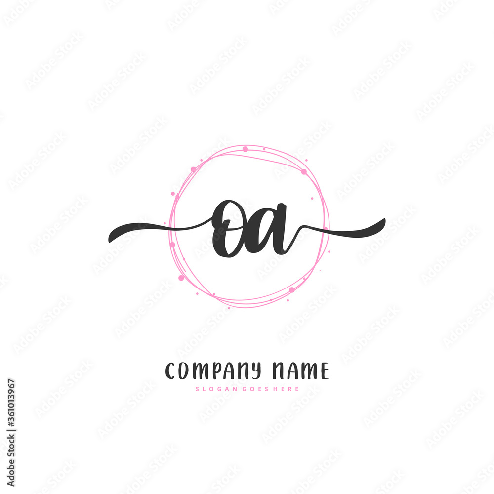 O A OA Initial handwriting and signature logo design with circle. Beautiful design handwritten logo for fashion, team, wedding, luxury logo. O A OA Initial handwriting and signature logo design with circle. Beautiful design handwritten logo for fashion, team, wedding, luxury logo.