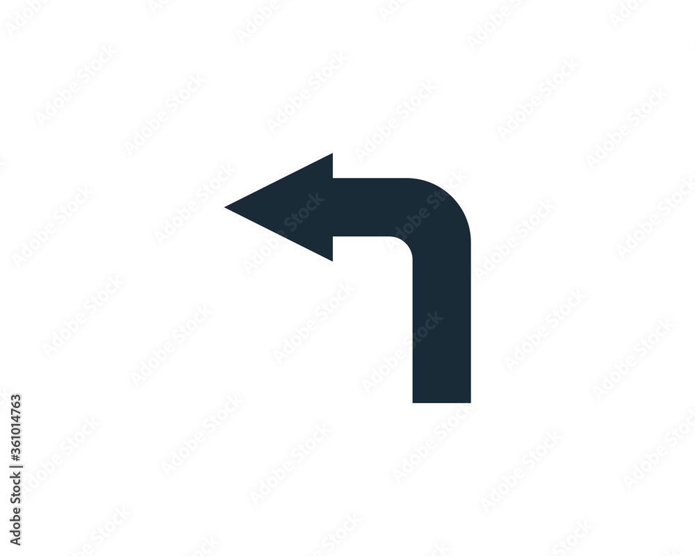 Turn Left Sign Icon Vector Logo Template Illustration Design Turn Left Sign Icon Vector Logo Template Illustration Design