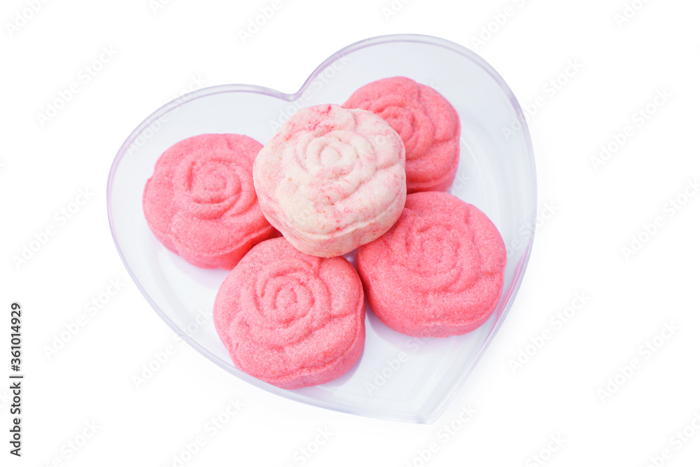 custom made wallpaper toronto digitalHomemade cookies of healthy food in heart plate. isolate on white background