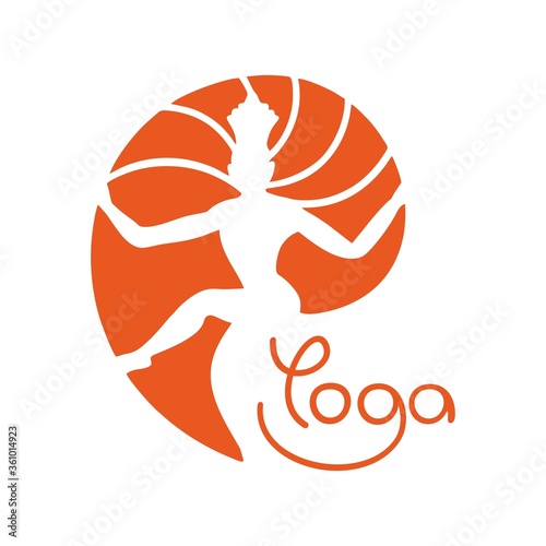 Icon on the theme of yoga. Shiva Nataraja. Vector illustration.