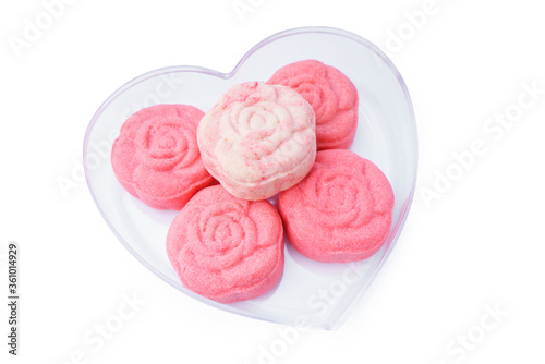 Wallpaper Mural Homemade cookies of healthy food in heart plate. isolate on white background Torontodigital.ca