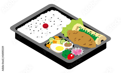 持ち帰り販売の白身魚フライのお弁当