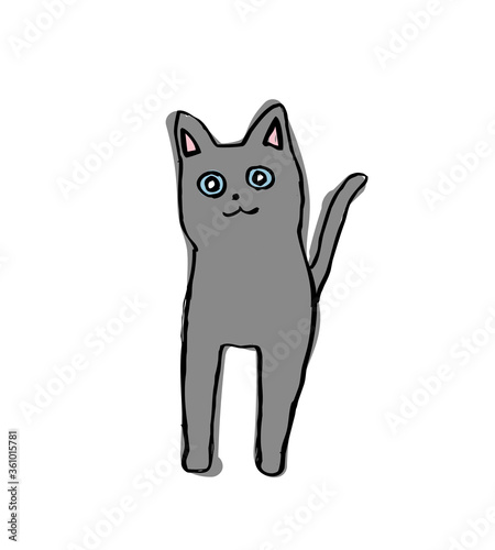 Gray cat vector illustration