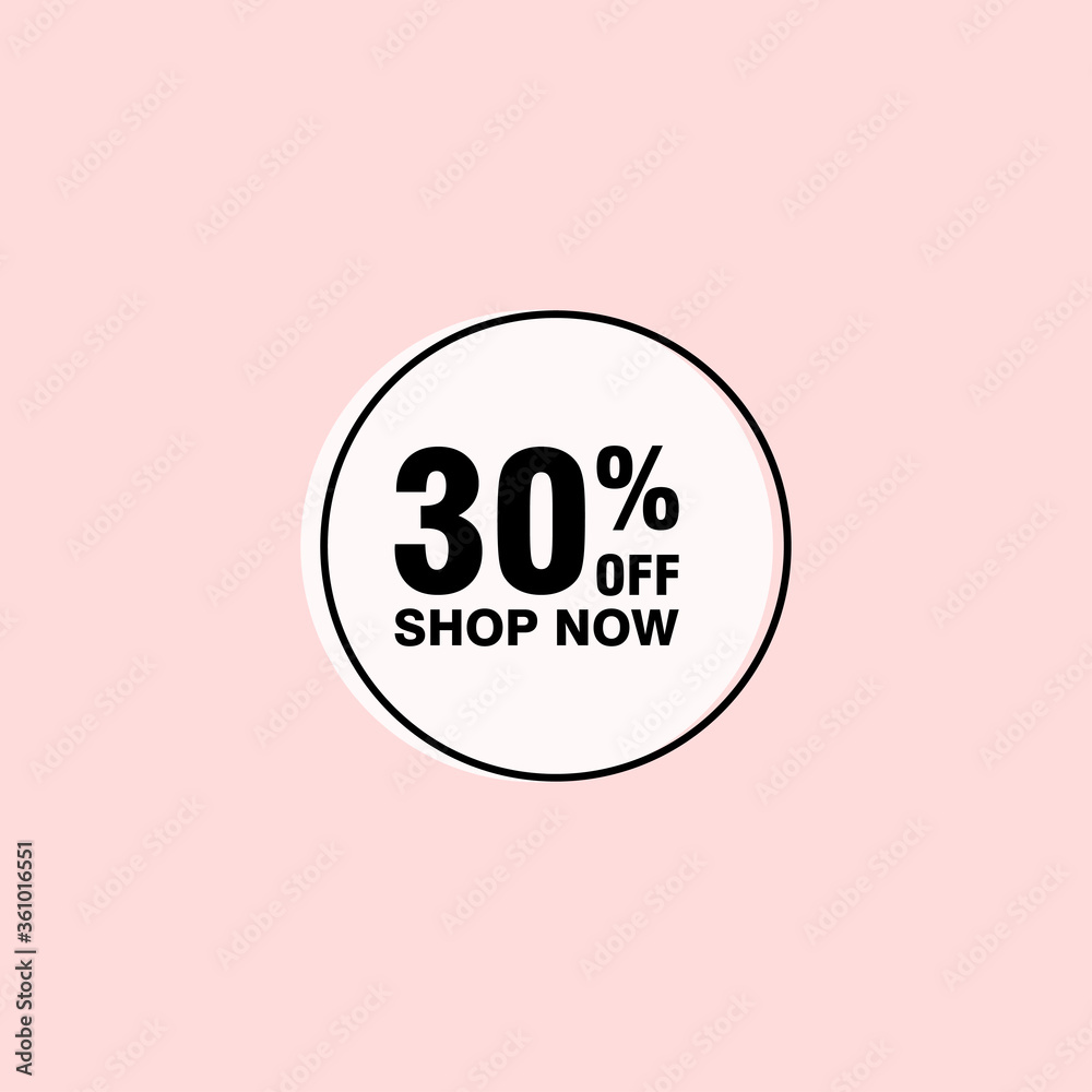 30 discount, Sales Vector badges for Labels, , Stickers, Banners, Tags, Web Stickers, New offer. Discount origami sign banner