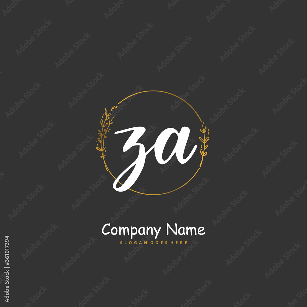 Z A ZA Initial handwriting and signature logo design with circle. Beautiful design handwritten logo for fashion, team, wedding, luxury logo. Z A ZA Initial handwriting and signature logo design with circle. Beautiful design handwritten logo for fashion, team, wedding, luxury logo.