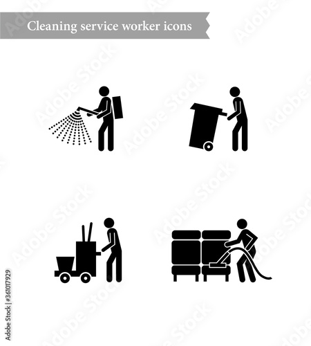 cleaning service worker icon image vector illustration design 
