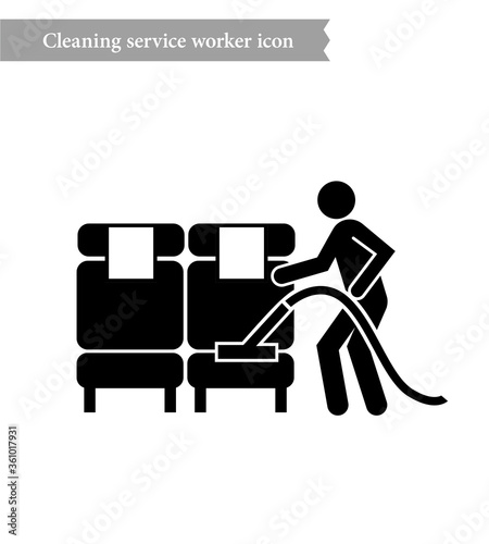 Seat cleaning service worker icon image vector illustration design 
