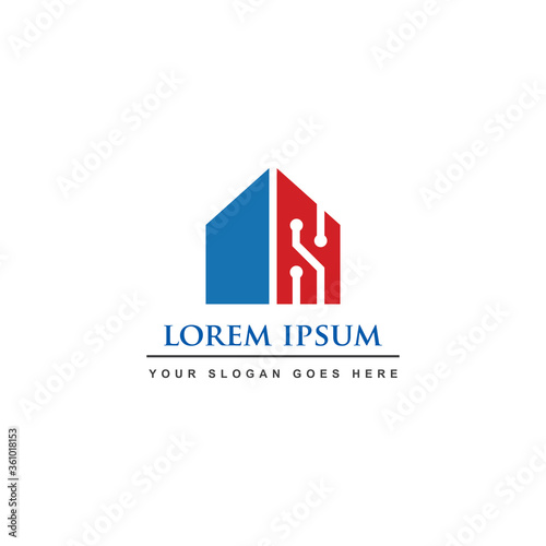 digital home logo , smart home logo