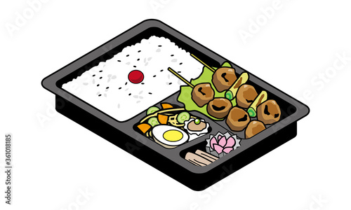 Japanese Yakitori bento on the market