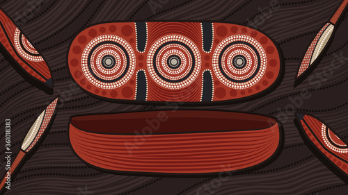 Coolamon aboriginal dot art vector