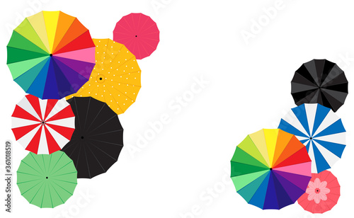 Blackground - colorful umbrella for decoration.