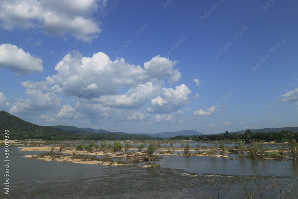 Mekong River at ubonratchathani thailand between thailand and laos.