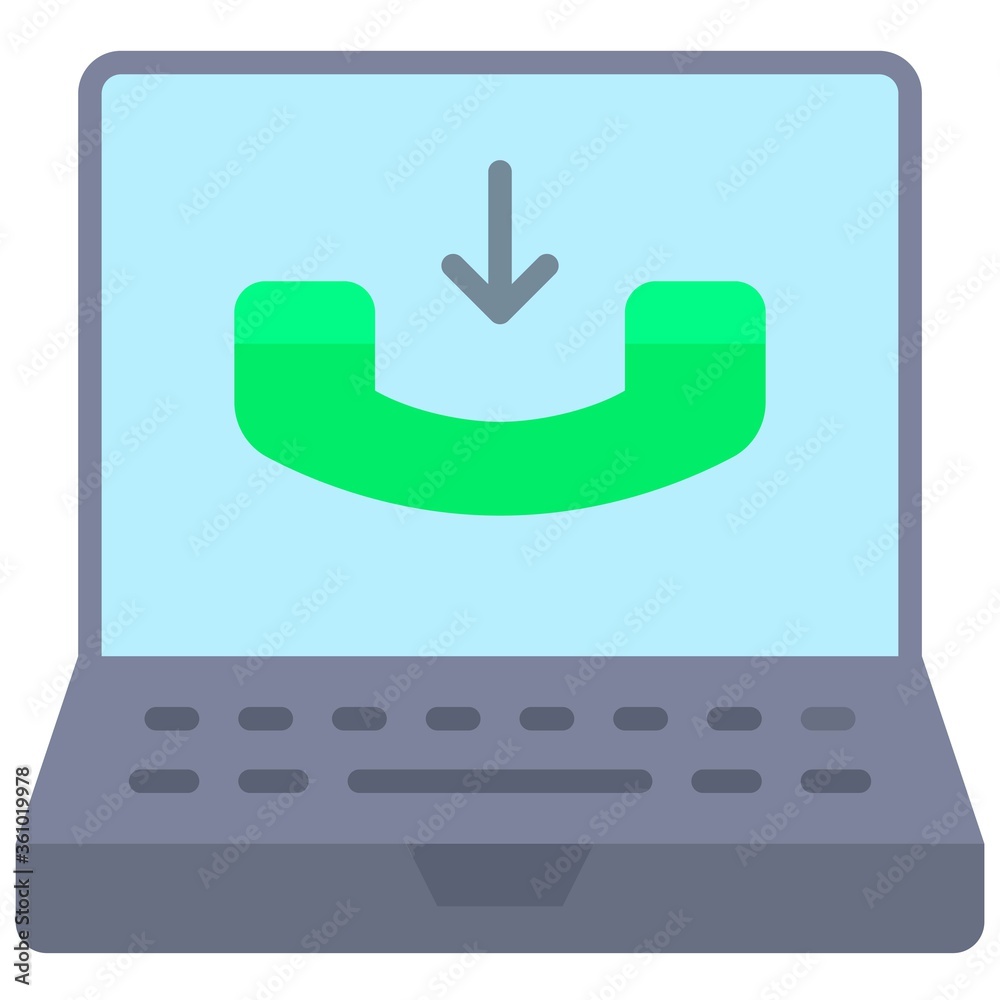 Receive call, Telecommuting or remote work icon Receive call, Telecommuting or remote work icon