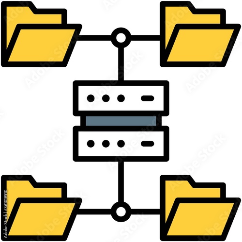 File server, Telecommuting or  remote work icon