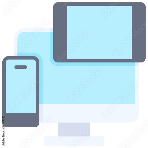 Computer tablet and mobile, Telecommuting or  remote work icon