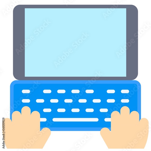 Laptop vector, Telecommuting or  remote work icon